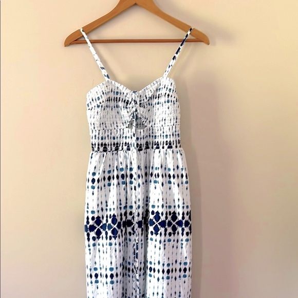 NWT Universal Thread Smocked Cut-Out Maxi Sundress Blue White Multicolor Size S - Picture 2 of 14